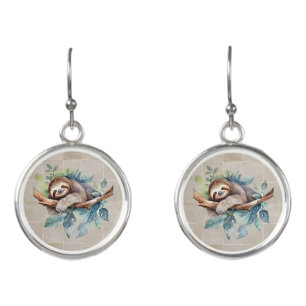 Sleepy Sloth Drop Earrings