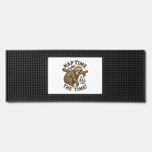 Sleepy Sloth Funny Bar Mat