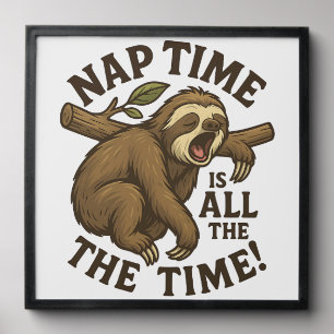 Sleepy Sloth Funny Peel And Stick Photo Tile