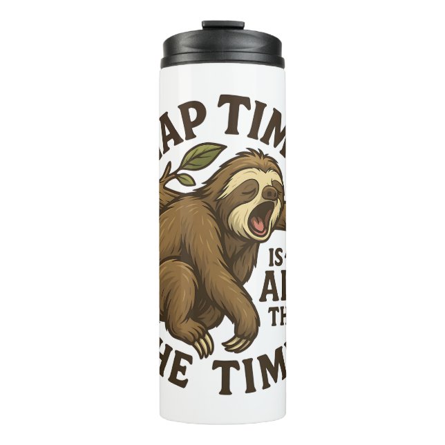 Sleepy Sloth Funny Thermal Tumbler (Front)