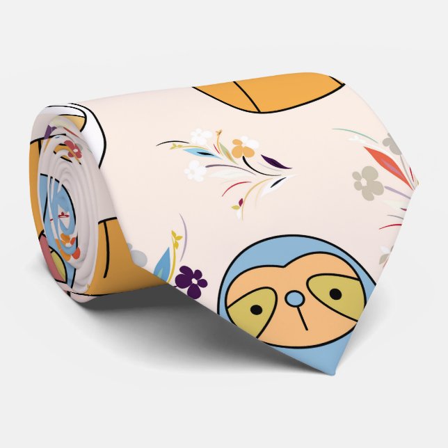 Sleepy Sloth Neck Tie (Rolled)