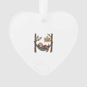 Sleepy Sloth Vintage Funny Lazy Animal Art 2 Ornament