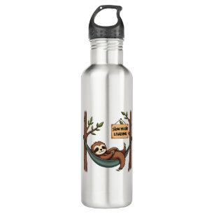 Sleepy Sloth Vintage Funny Lazy Animal Art 2 Stainless Steel Water Bottle