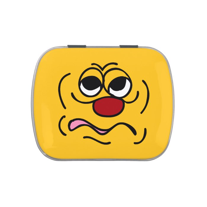 Sleepy Smiley Face Grumpey Jelly Belly Candy Tin