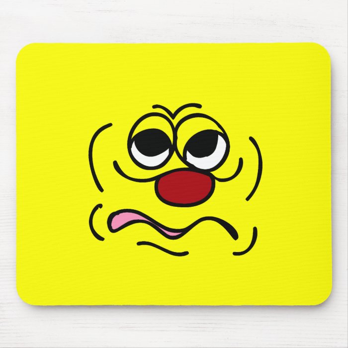 Sleepy Smiley Face Grumpey Mouse Pads