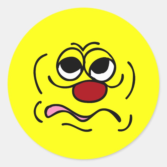 Sleepy Smiley Face Grumpey Sticker