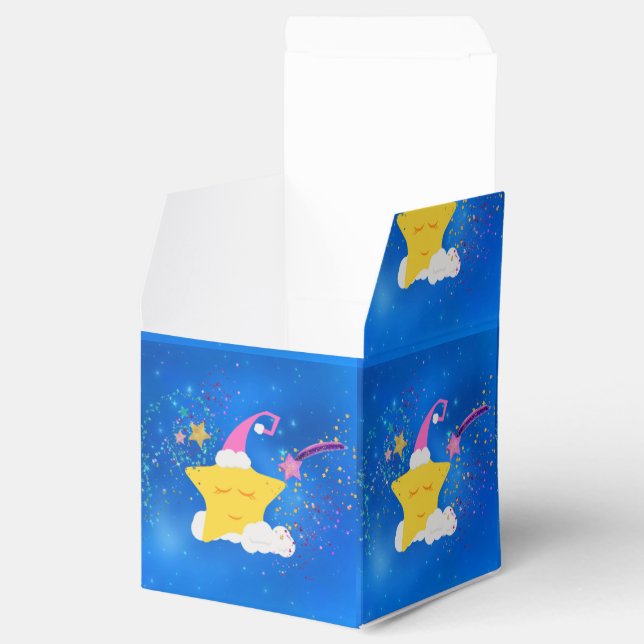 Sleepy Stars Blue Starry Sky Favor Boxes (Opened)