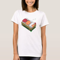 sleepy sushi women cute funny t-shirt