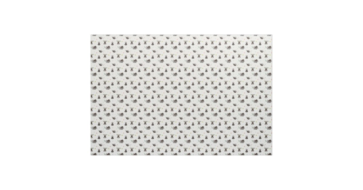 Sleepy Sweet Sloth Pattern Fabric | Zazzle