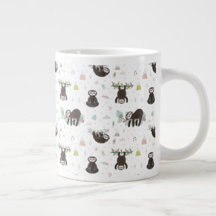 Sleepy Sweet Sloth Pattern Giant Coffee Mug