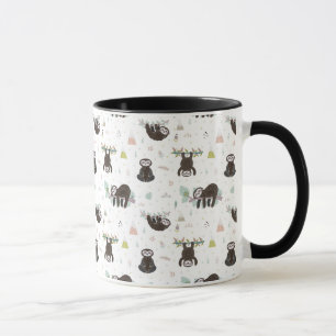 Sleepy Sweet Sloth Pattern Mug