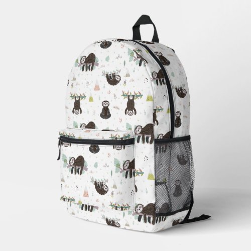 Sleepy Sweet Sloth Pattern Printed Backpack