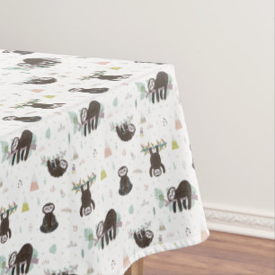 Sleepy Sweet Sloth Pattern Tablecloth