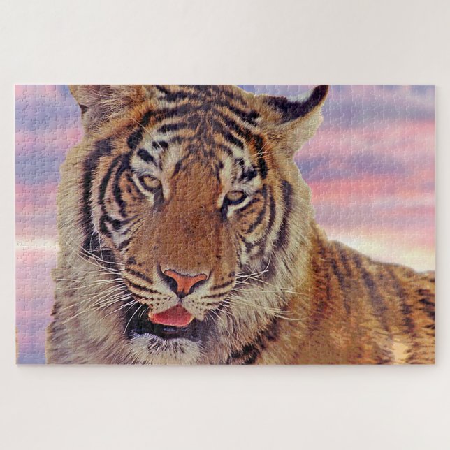 Sleepy Tiger at Sunset, Big Cat  Jigsaw Puzzle (Horizontal)