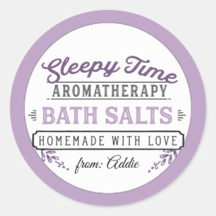 Sleepy Time Bath Salt Labels Custom