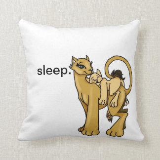Sleepy time pillow with mama lion and cub