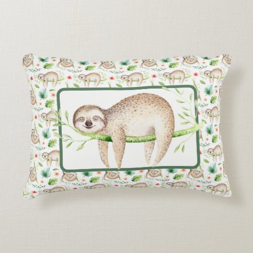 Sleepy Time Sloth   Accent Pillow