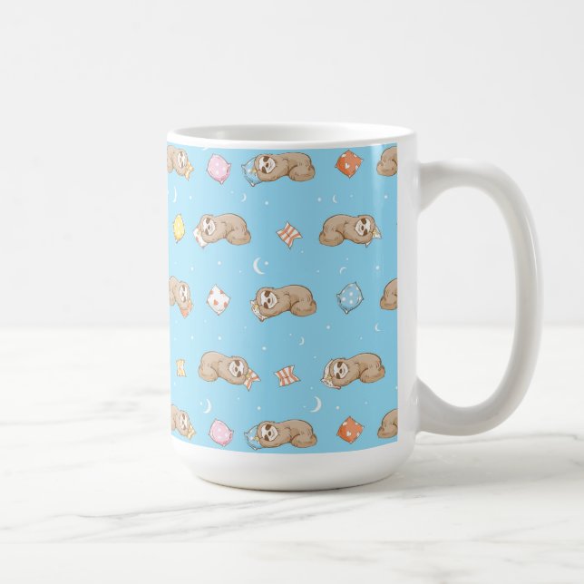 Sleepy Time Sloth Pattern Coffee Mug (Right)