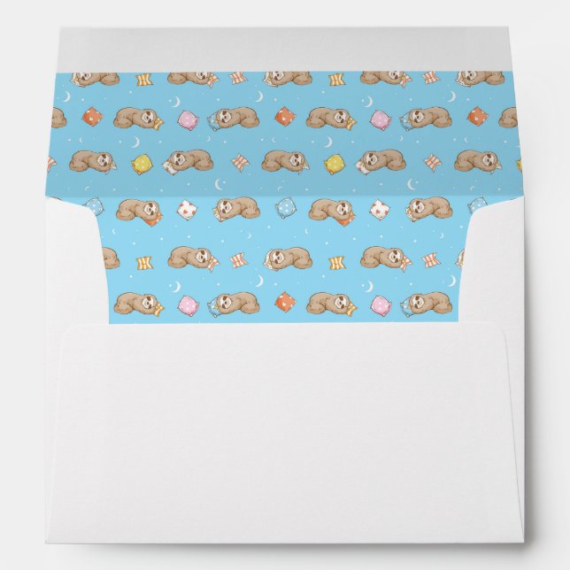 Sleepy Time Sloth Pattern Envelope (Back (Bottom))