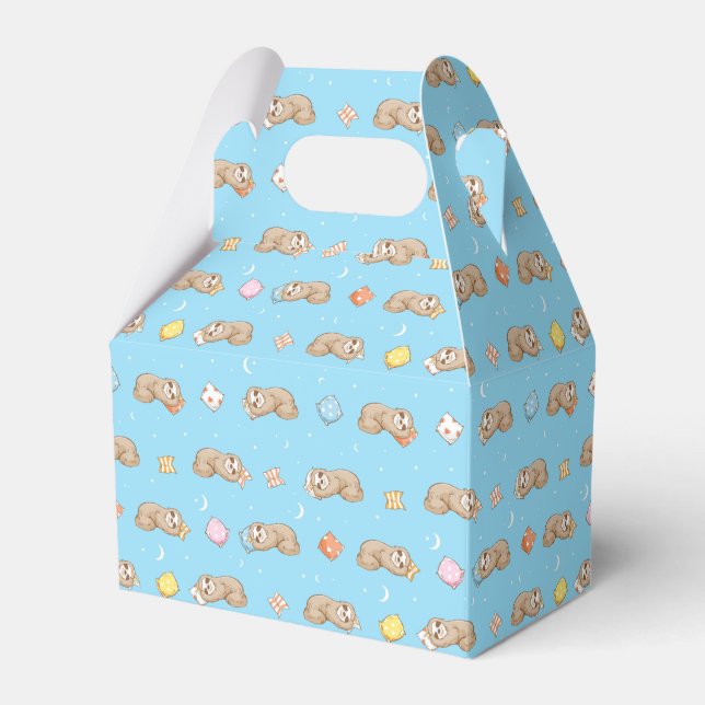 Sleepy Time Sloth Pattern Favor Boxes (Front Side)