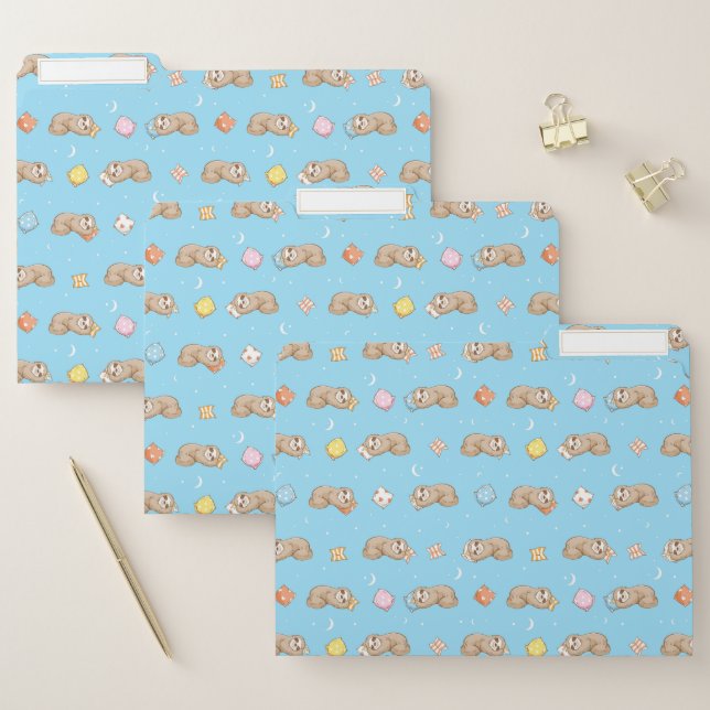 Sleepy Time Sloth Pattern File Folder (Set)