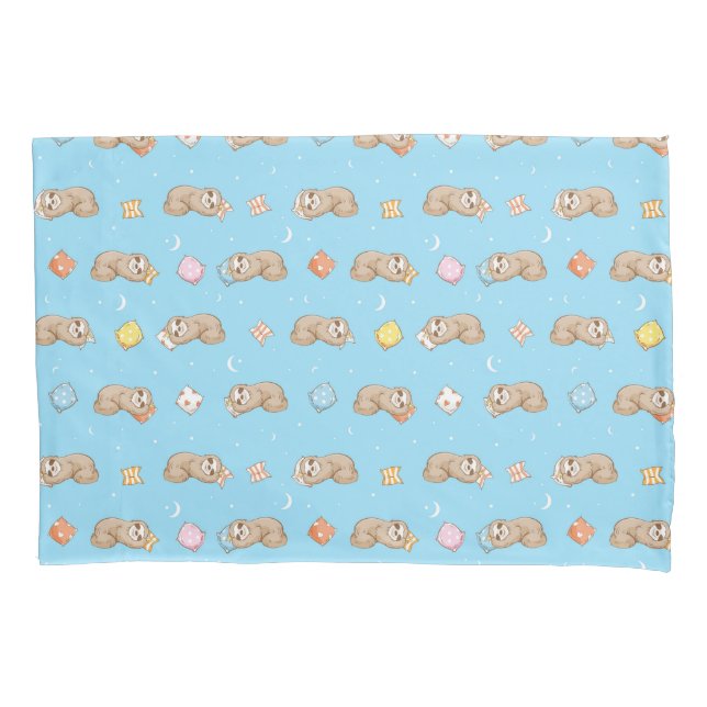 Sleepy Time Sloth Pattern Pillow Case (Front-Left)