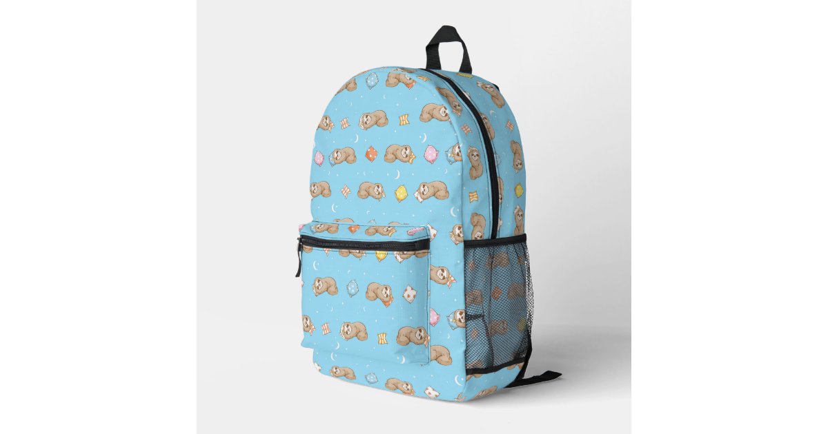 Sloth Preppy Backpack Sleepy Time Sloth Pattern Printed Backpack | Zazzle