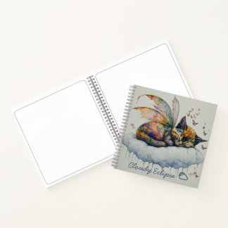Sleepy Tortie Fairy Spiral Notebook
