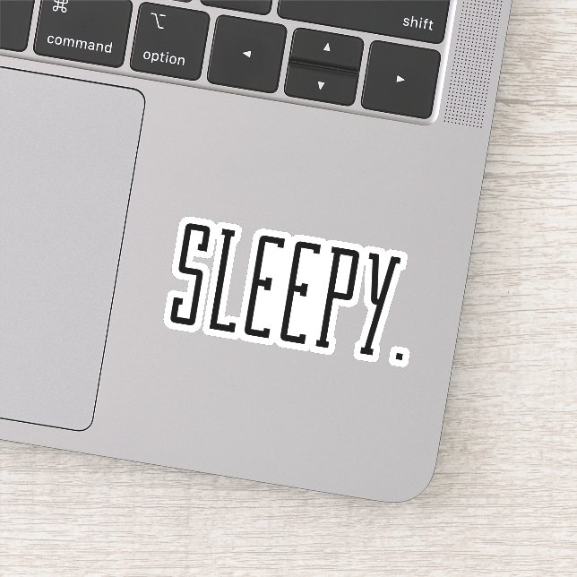 Sleepy. Typography Sticker (Detail)
