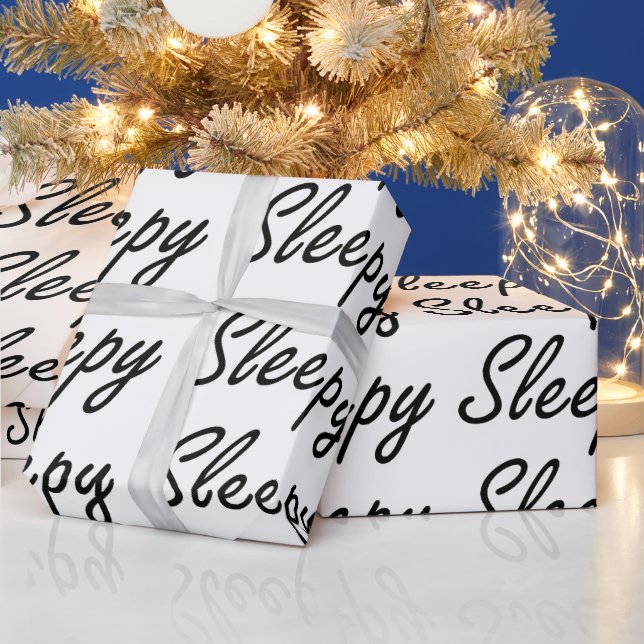 Sleepy Typography  Wrapping Paper (Holidays)