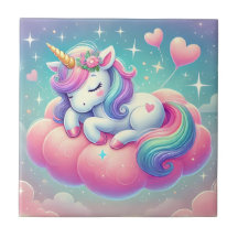 Sleepy Unicorne Valentine's Day Gift Throw Pillow