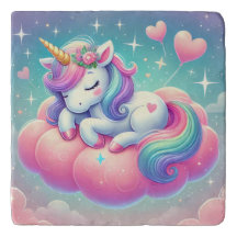 Sleepy Unicorne Valentine's Day Gift Throw Pillow