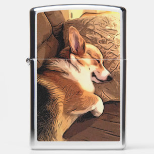 Sleepy Welsh Corgi Zippo Lighter