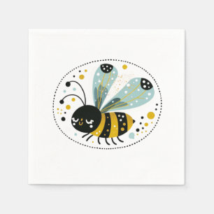 Sleepy Whimsical Bee Napkins