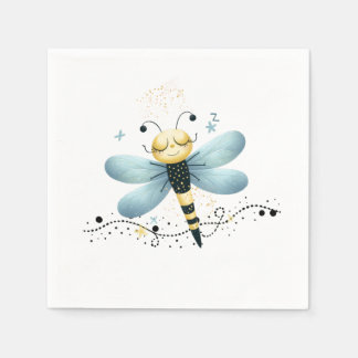 Sleepy Whimsical Dragonfly  Napkins