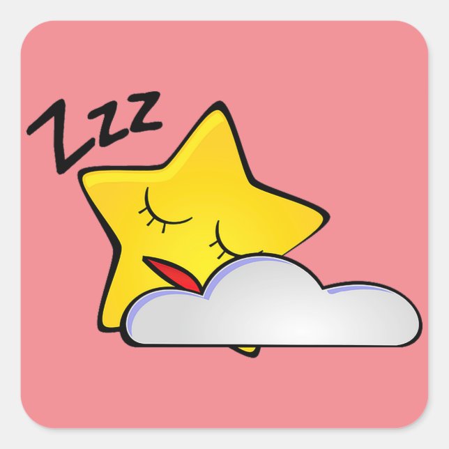Sleepy Yellow Star Sticker (Front)