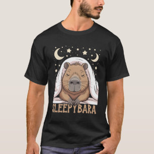 Sleepybara Nap Capybara Sleeping Under Blanket Sta T-Shirt