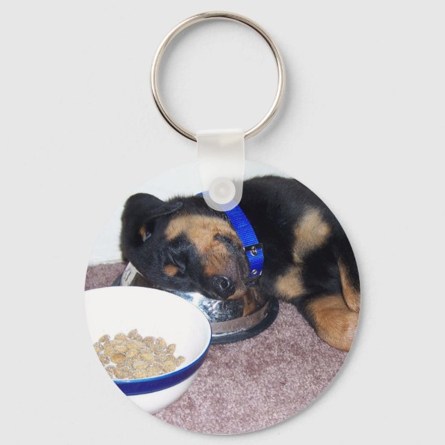 sleepyhead rottweiler. keychain (Front)
