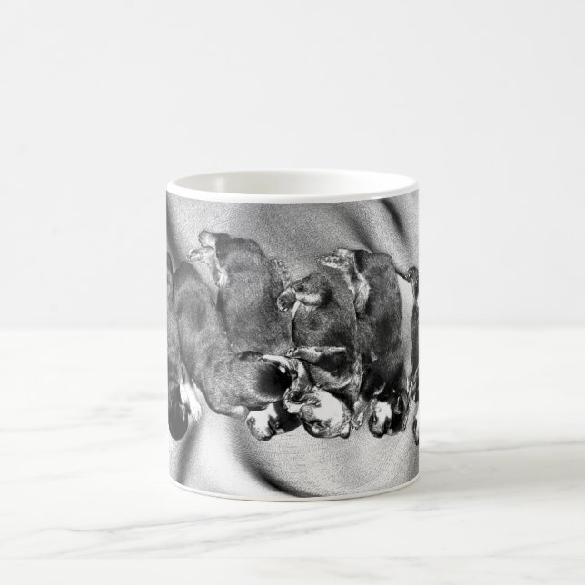 sleepyhead rottweiler puppies coffee mug (Center)