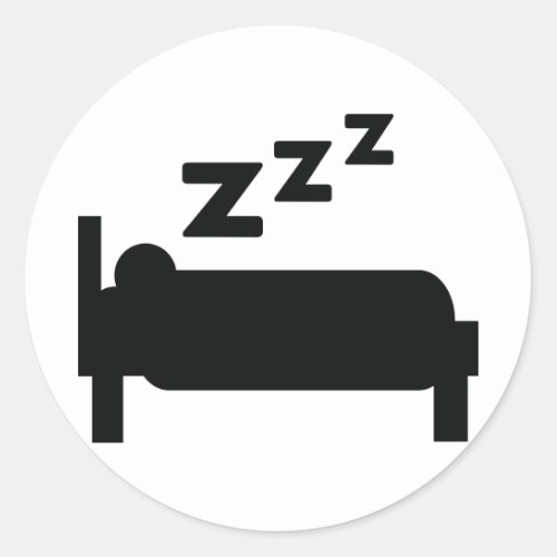 sleepyhead zzz sleeping classic round sticker
