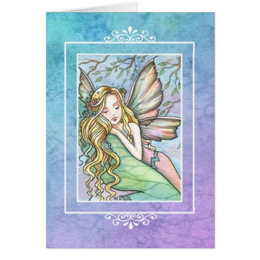 Sleepytime Fairy Blank Card by Molly Harrison (Front)