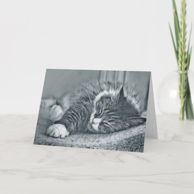 Sleepytime Siberian Blank Note Card (Front)