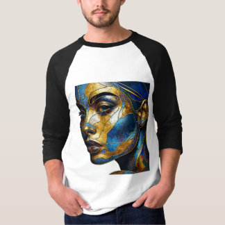 Sleeve Raglan Tee With An Art Expression -2