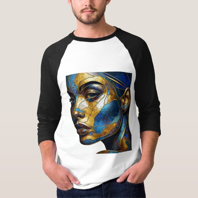 Sleeve Raglan Tee With An Art Expression -2 (Front)