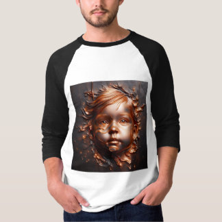 Sleeve Raglan Tee With An Art Expression -3