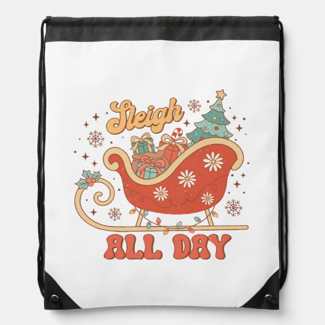 Sleigh All Day Drawstring Bag (Front)