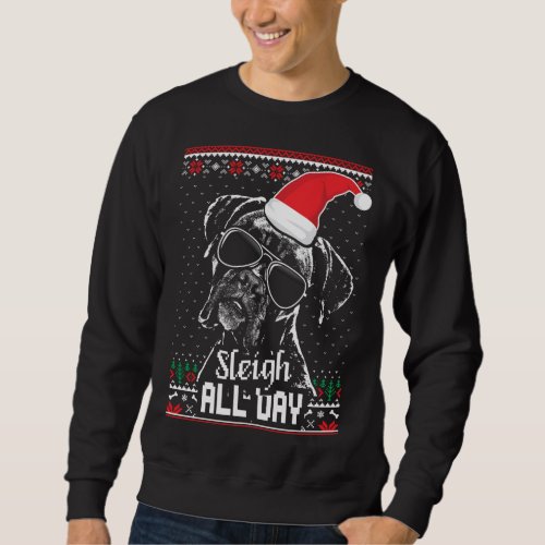Sleigh all Day Funny Boxer Dog Christmas Sweatshirt