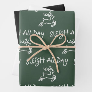 Sleigh All Day Funny Christmas Holiday Party  Wrapping Paper Sheets