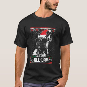 Sleigh all Day Funny French Bulldog Christmas T-Shirt