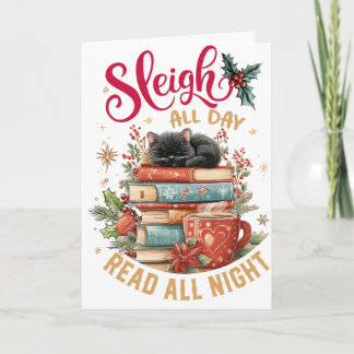 Sleigh All Day Read All Night  Holiday Card